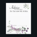 Waterverf Wildbloemen Lavender Floral Advice Kaart<br><div class="desc">Prachtige Waterverf Wildbloemen van Zachte Groenen,  Lavender en Purples.. Pas gemakkelijk en snel met uw gebeurtenisdetails aan,  druk eenvoudig de pas het knoop aan. Coördinatie van de bloem op de achterkant. Overeenkomende objecten om je collectie te voltooien zijn beschikbaar in onze Zazzle winkel!</div>