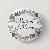 Waterverf Wildbloemen Lavender Matron of Honor Ronde Button 5,7 Cm (Voorkant)
