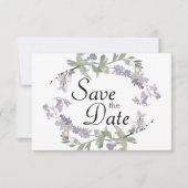 Waterverf Wildbloemen Lavender Save The Date (Voorkant)