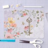 Waterverf Wildbloemen Lozen  sleutel ontkoppeling Tissuepapier (Craft)