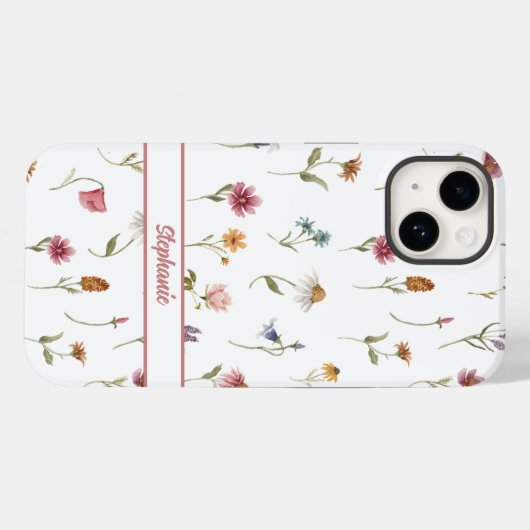 Waterverf Wildbloemen Meisje Floral Case-Mate iPhone Case (Achterkant (horizontaal))