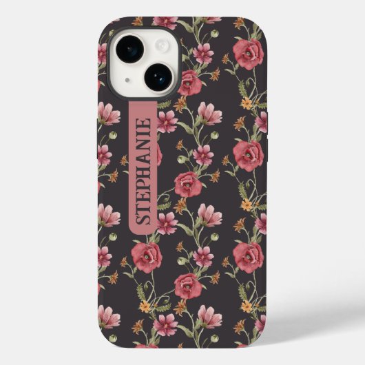 Waterverf Wildbloemen Meisje Floral Case-Mate iPhone Case (Achterkant)