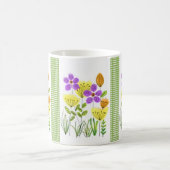  Waterverf Wildbloemen met Green Gingham Mok (Center)