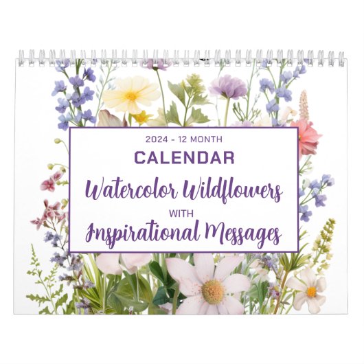 Waterverf Wildbloemen met Religieuze Inspiraties Kalender (Hoes)
