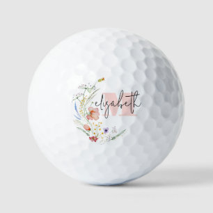 Waterverf Wildbloemen Monogram Golfballen