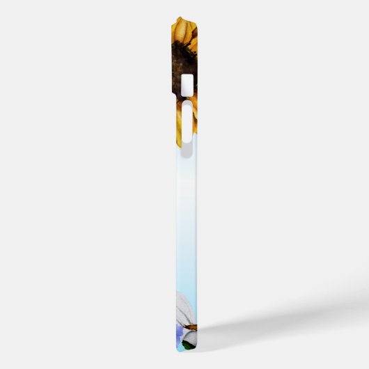 Waterverf Wildbloemen Monogram iPhone Case (Achterkant / Links)