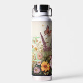 Waterverf Wildbloemen Monogram & naam Waterfles (Achterkant)