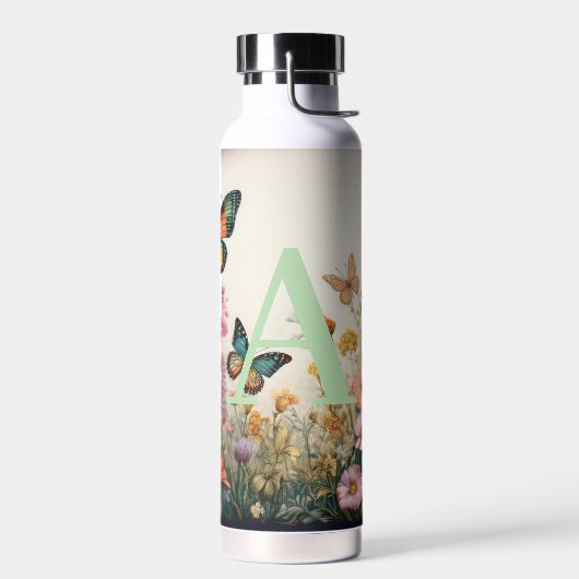 Waterverf Wildbloemen Monogram Waterfles (Links)