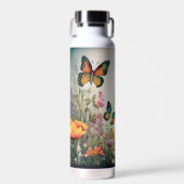 Waterverf Wildbloemen Monogram Waterfles (Voorkant)