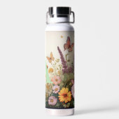 Waterverf Wildbloemen Monogram Waterfles (Achterkant)