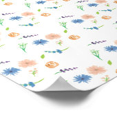 Waterverf Wildbloemen Oorspronkelijke kunst Poster (Hoek)