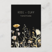 Waterverf Wildbloemen op Black Business Supplies Informatiekaartje (Voorkant)