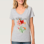 Waterverf Wildbloemen op T-shirt (Voorkant)