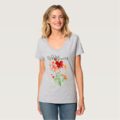 Waterverf Wildbloemen op T-shirt (Voorkant volledig)