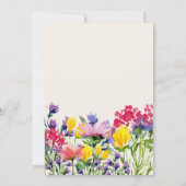 Waterverf Wildbloemen Paars Geel Rood Weddenschap Kaart (Achterkant)