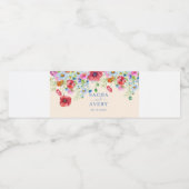 Waterverf Wildbloemen Poppies Daisies bruiloft Waterfles Etiket (Enkel label)