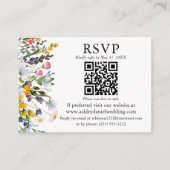Waterverf Wildbloemen QR RSVP Fotohuwelijk Informatiekaartje (Voorkant)