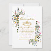 Waterverf Wildbloemen Quinceanera Roze Blush Kaart (Voorkant)