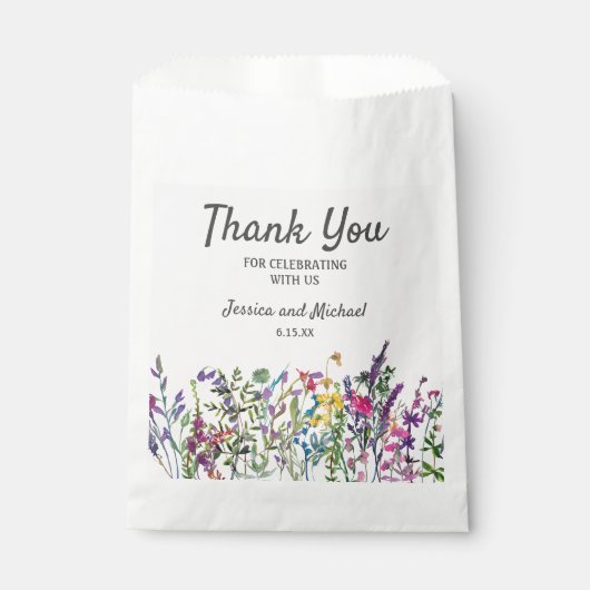 Waterverf Wildbloemen Ram Wedding Bedankzakje (Voorkant)