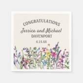 Waterverf Wildbloemen Ram Wedding Servet (Voorkant)