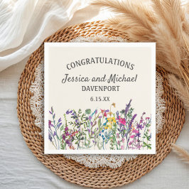 Waterverf Wildbloemen Ram Wedding Servet