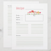 Waterverf Wildbloemen Recept Kaart (Voorkant / Achterkant)