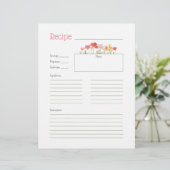 Waterverf Wildbloemen Recept Kaart (Staand voorkant)