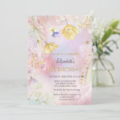 Waterverf Wildbloemen Regenboogverjaardag Kaart (Staand voorkant)