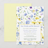 Waterverf Wildbloemen repetitie diner Kaart (Voorkant / Achterkant)