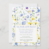 Waterverf Wildbloemen repetitie diner Kaart (Voorkant)