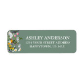 Waterverf Wildbloemen Retouradres Sage Groen Etiket (Voorkant)