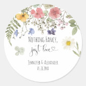 Waterverf Wildbloemen Ronde Sticker (Voorkant)