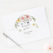Waterverf Wildbloemen Ronde Sticker (Envelop)