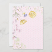 Waterverf Wildbloemen Roze Stippen Baby shower Kaart (Achterkant)