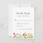 Waterverf Wildbloemen RSVP-kaart RSVP Kaartje (Voorkant)