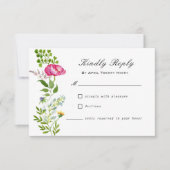 Waterverf Wildbloemen RSVP-kaart RSVP Kaartje (Voorkant)