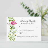 Waterverf Wildbloemen RSVP-kaart RSVP Kaartje (Staand voorkant)