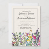 Waterverf Wildbloemen Rustic Wedding Kaart (Voorkant)