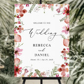 Waterverf Wildbloemen Rustieke bruiloft Poster