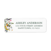 Waterverf Wildbloemen Sage Groen retouradres Etiket (Voorkant)