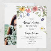 Waterverf Wildbloemen Save The Date (Voorkant / Achterkant)