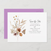 Waterverf Wildbloemen Sla de datum op Briefkaart (Voorkant / Achterkant)