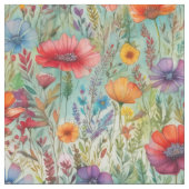 Waterverf Wildbloemen Stof (Close Up)