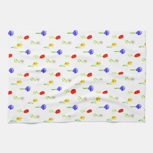 Waterverf Wildbloemen Theedoek (Horizontaal)