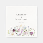 Waterverf Wildbloemen Trouwpapier servetten (Voorkant)