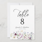 Waterverf Wildbloemen Trouwtafel nummer (Voorkant)