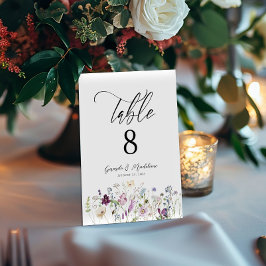 Waterverf Wildbloemen Trouwtafel nummer