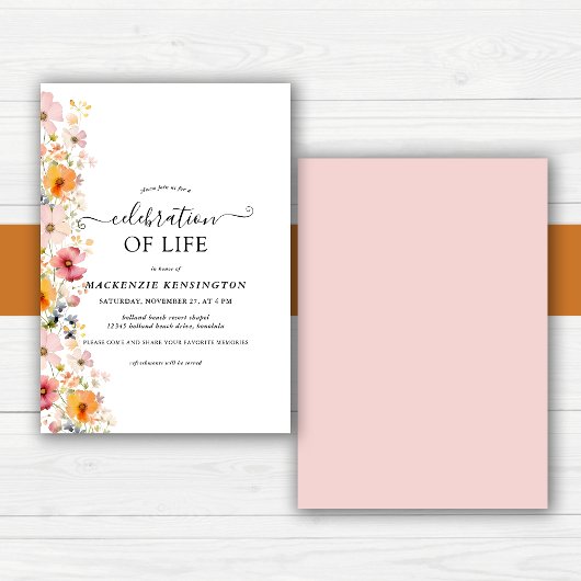 Waterverf Wildbloemen Viering van het leven Kaart