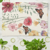 Waterverf Wildbloemen Voorjaars zomerweide Theedoek (Gevouwen)