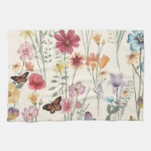 Waterverf Wildbloemen Voorjaars zomerweide Theedoek (Horizontaal)